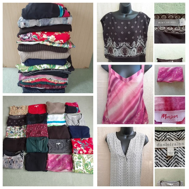 20 Items Grade A Ladies BUNDLE JOBLOT Of Clothing Tops Dresses Blouses Mix Sizes