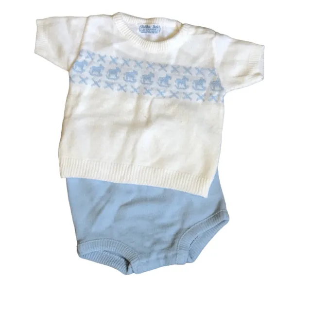Vintage Golden Gate of California Baby Boys Outfit with Rocking Horse