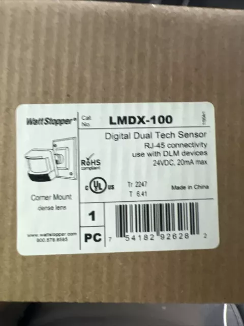 Legrand/WattStopper LMDX-100 Digital Dual Tech Sensor Corner Mount 24Vdc ~NEW~