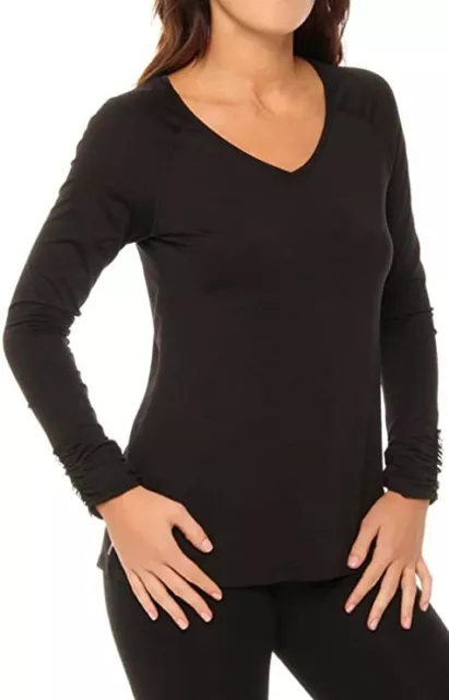 NEW SPANX Streamlined Shaping Top MED 1264 Shapewear Activewear Black LS NEW