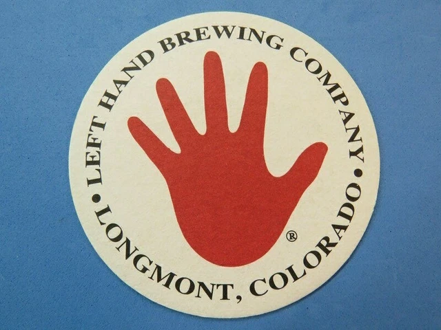COLORADO Beer Bar Coaster ~ LEFT HAND Brewing, Longmont, Colorado Craft Brewery