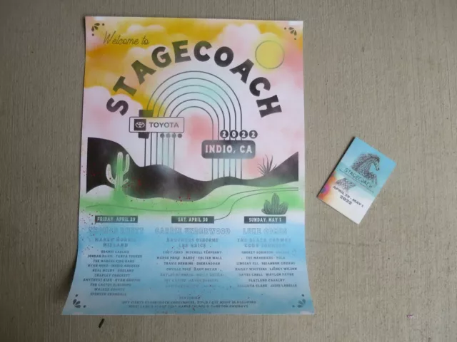 2022 Stagecoach Country Music Festival Limited Edition ON SITE Poster w Guide