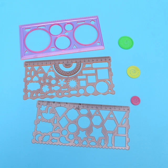 3pcs Disegno Righello Dritto Governanti Template Studente Righello