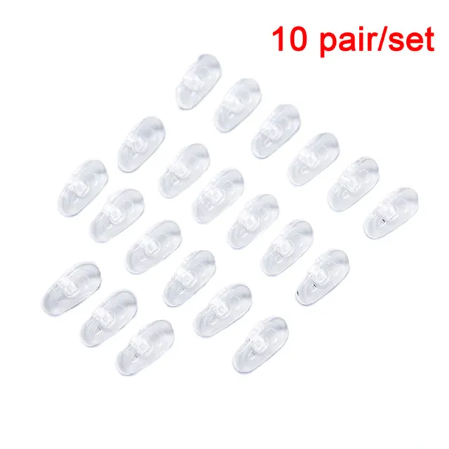 10 Pairs Soft Transparent Silicone Nose Pads For Glasses Eye wear Non S sq#w#