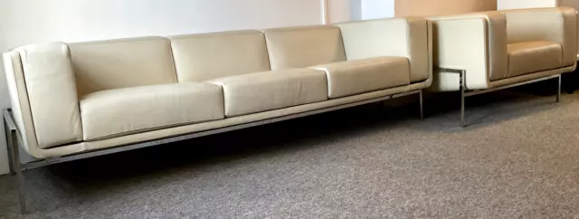 EERO SAARINEN General Motors 3 Seat Leather Sofa & Chair Design Icon UK Delivery