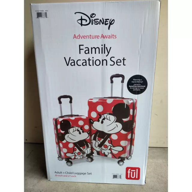DISNEY MINNIE MOUSE 2 Piece Rolling Luggage Set Hardshell Suitcases ...