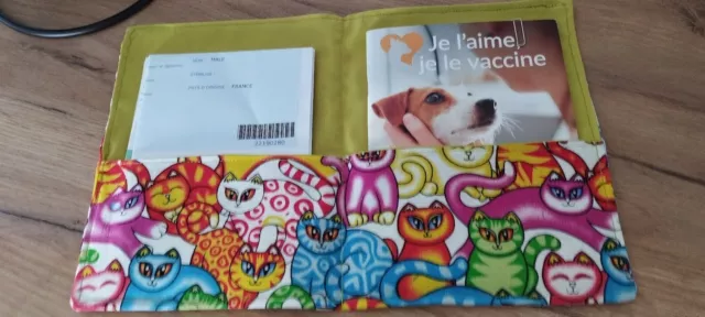 carnet de santé pour animaux en coton fait main