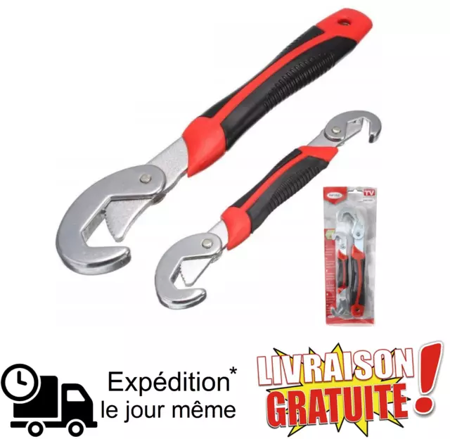 Clés Réglables Serre-Ecrou Multifonctionnelles Kit de Clés Universelles 2-pièce