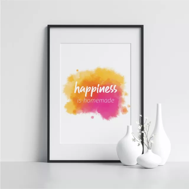 Happiness Is Homemade Kitchen Diner Prints Kitchen Wall Art Culinary Gift Home