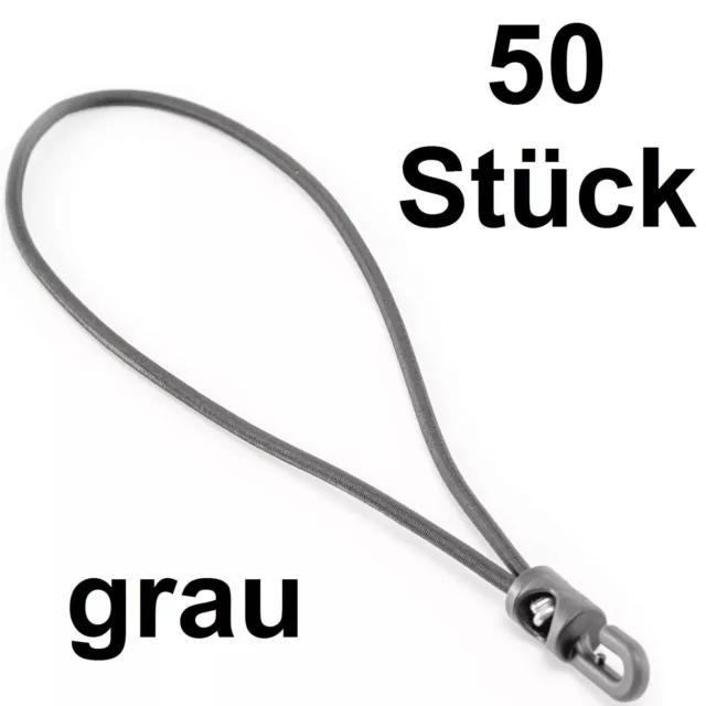 50 Spannfixe grau 27cm Kabel-Spanner Gummi-Kabelbinder Planenspanner Spannfix