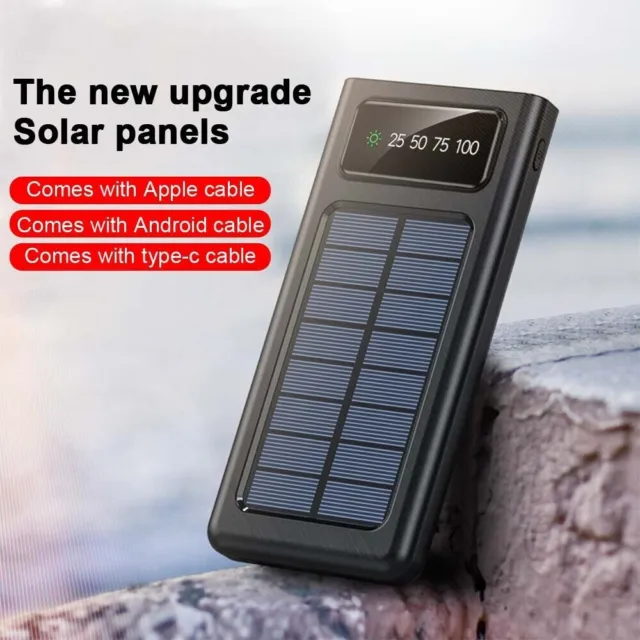 Waterproof Solar Power Bank 9000000mAh Portable External Battery Charger US 2020