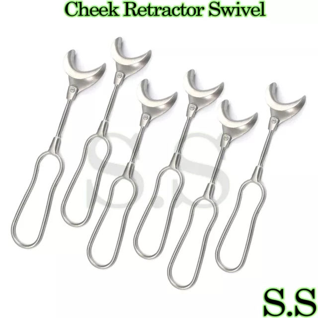 6 Pcs Cheek Retractor Swivel blade (Oral Instruments)