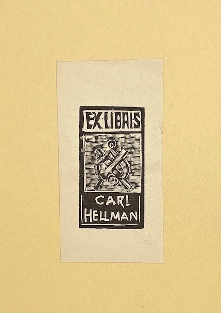 Vintage Ex libris - Answer Sheet - Carl Hellman - Helsingborg - 20th Century