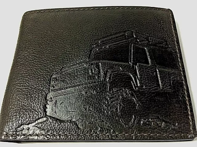 FOSSIL MENS WALLET Brown Leather RFID Bifold Flip ID Off Road Vehicle ...