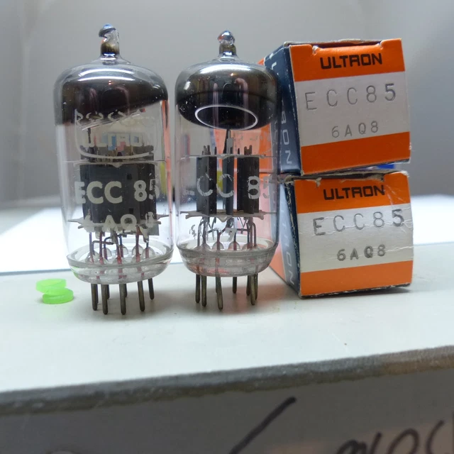 2x Vintage Ultron ECC85 6AQ8 Radio-Röhre Audio HiFi Tube NEW/NIB in BOX