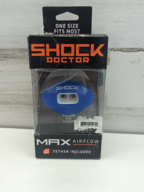 Shock Doctor Max Airflow Mouth Guard Blue Osfm New