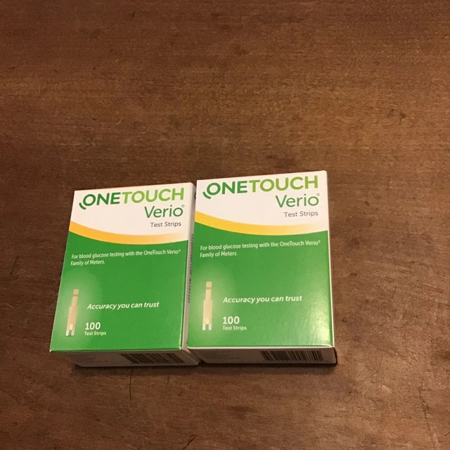 2- Tiras reactivas OneTouch Verio - 200 unidades SELLADAS (2 x 100 quilates) Exp. 31/5/2024