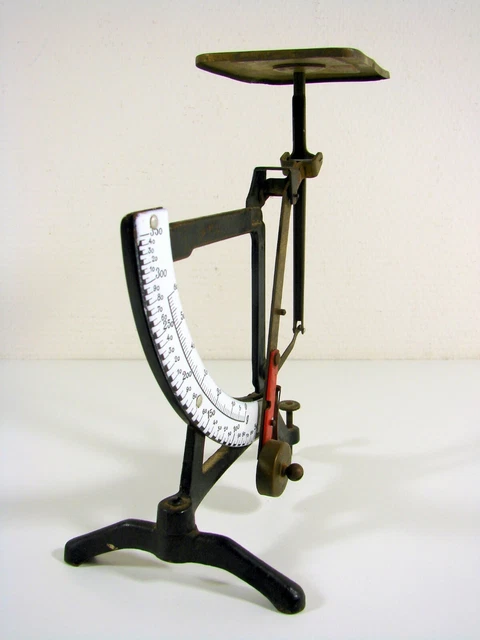 ANCIENNE BALANCE ROBERVAL en fonte émaillée Force 10 kg - instrument de mesure - EUR 35,00