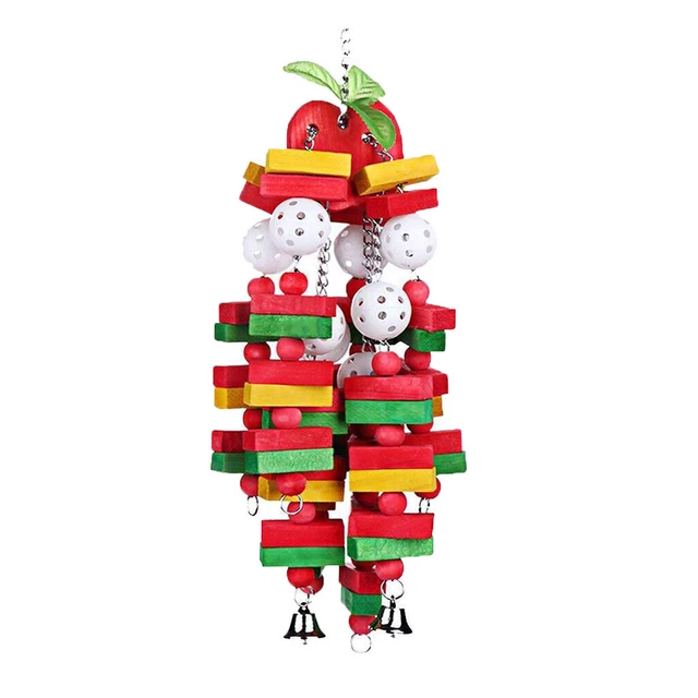 1 Stück Bird Chewing Toy Papagei Käfig Biss Spielzeug Holzblock Vogel Papagei