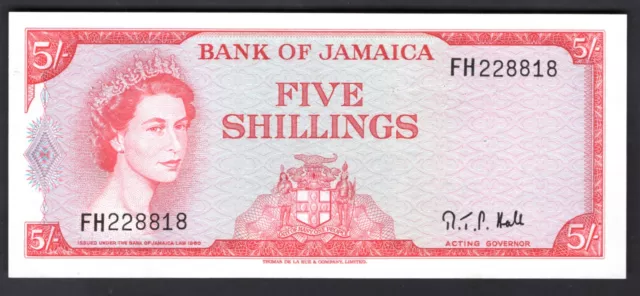 Jamaica, 5 Shillings  (1964), FH 228818 (WPM 51Ac). VF-EF.