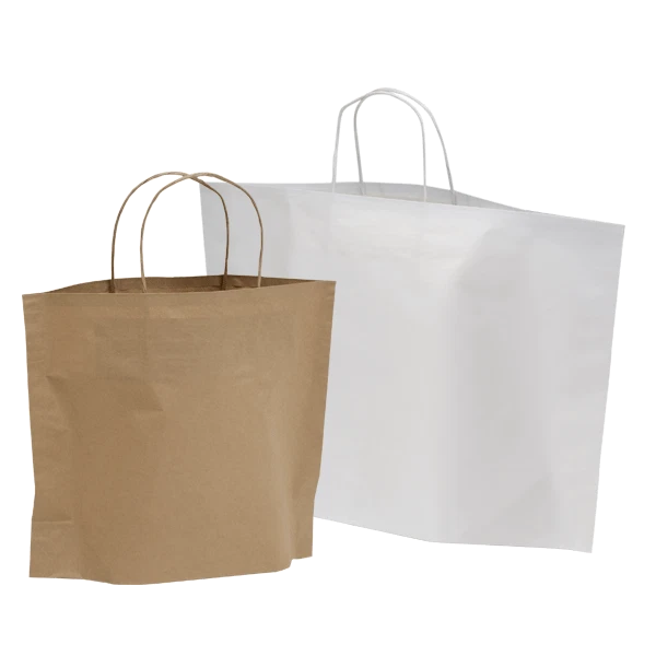 Sac Shopper Papier Havane Blanches B-Bags Couleur 46+15x31cm Grammes 90 300 Pz