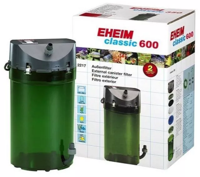 Eheim Classic 600 Plus External Power Filter 2217 + Media Fish Tank Aquarium