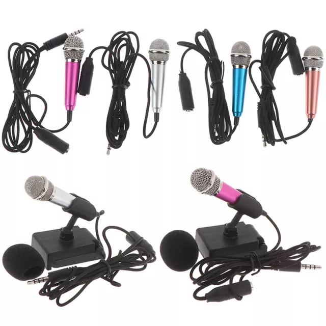 Portable 3.5mm Stereo Studio Mic KTV Karaoke Mini Microphone For Cell Phone