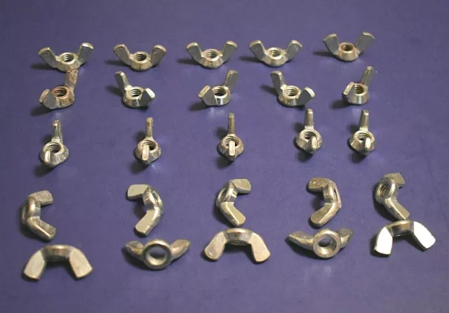 25 Steel Wing Nuts 3/8"-16 UNC Coarse Thread