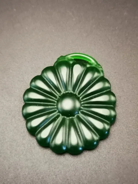 Ingenious China Natural A Spinach Green Jade Hand Carved Sun Flower Pendant Y25
