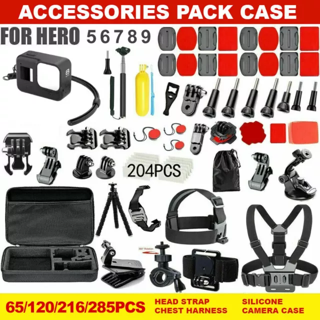GoPro Hero 9 8 7 6 5 4 Accessories Pack Case Chest Head Floating Monopod