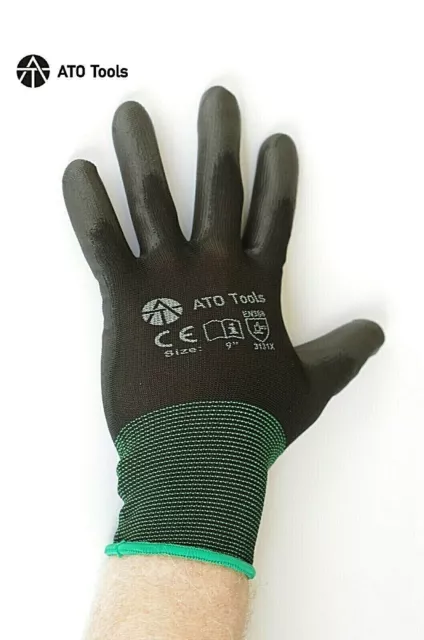 10 - 500 pares de guantes de trabajo guantes mecánicos guantes de montaje jardín PU