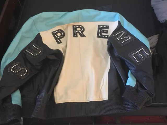 SUPREME STUDDED ARC Logo Leather Jacket XL $1,400.00 - PicClick