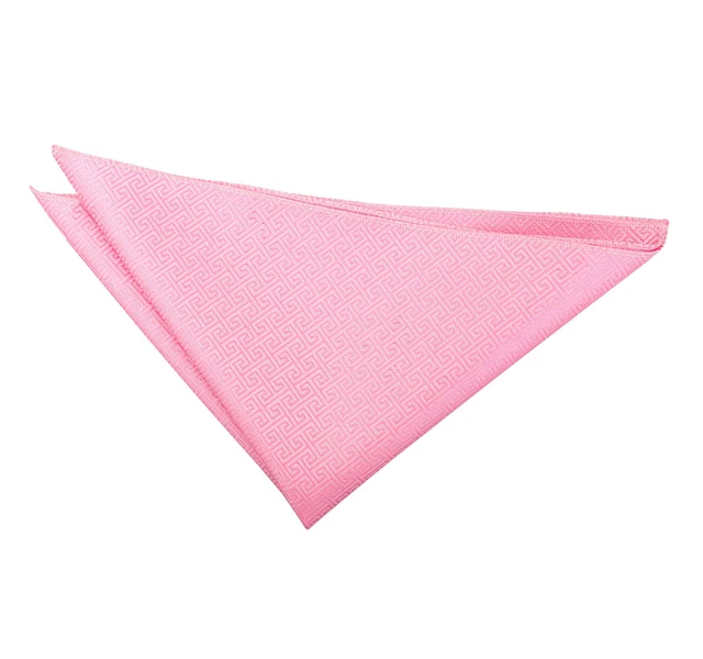 Fazzoletto quadrato da uomo rosa tessuto chiave greca con tasca Hanky di DQT