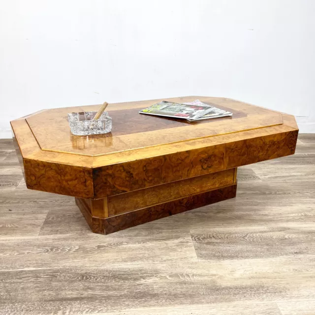 Tavolino tavolo antico da salotto basso In stile Art Deco per caffè legno chiaro