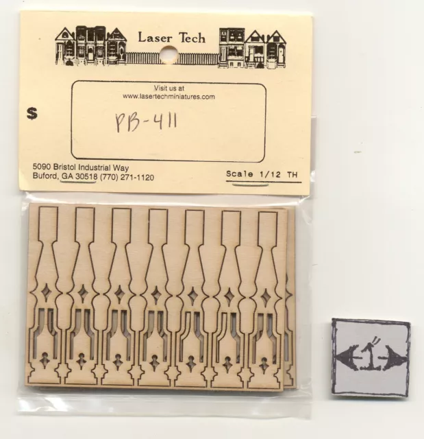 Porch Baluster - 1/12 scale dollhouse wooden miniature  LT411 14 pk