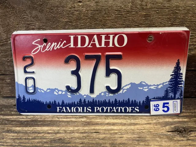 1999 Scenic Idaho 3 digit License Plate Owyhee County #2O  375  Famous Potatoes