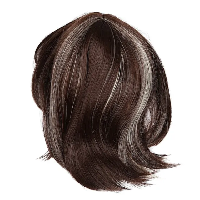 Women Cosplay Wig Medium Haired Girls Medium Long Hair with Mixed Gold Frin N7O8