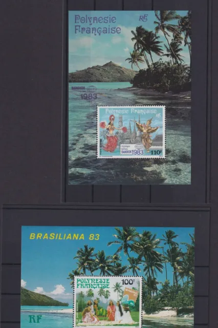 Frankreich Franz Polynesien Block 7 + 8 Philatelie Briefmarken Ausstellung Luxus