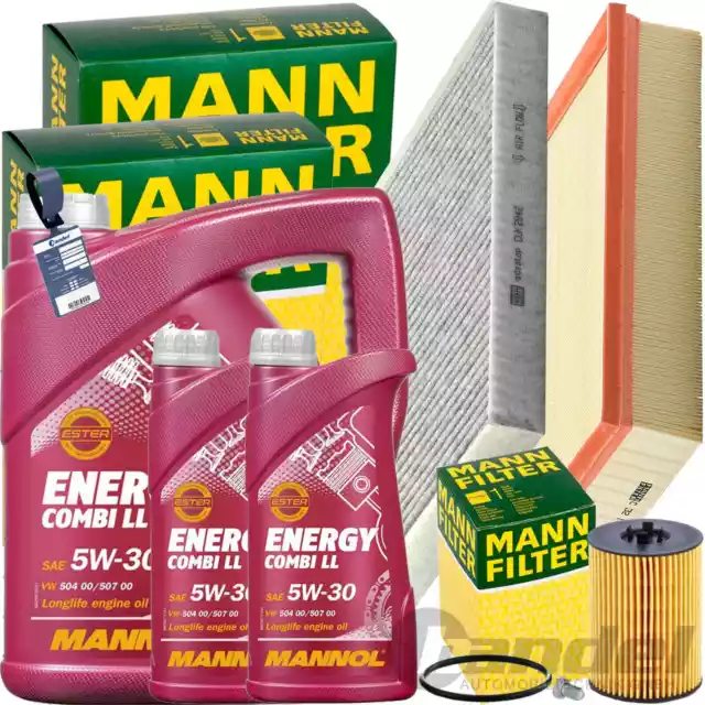 MANN INSPEKTIONSPAKET+7L MANNOL 507 5W30 MOTORÖL passend für VW T5 6 BUS 2.0 TDI