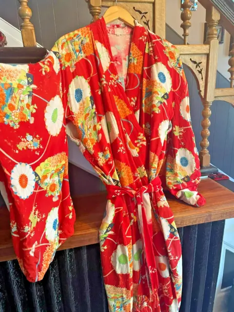 Vintage Women's Japanese Kimono, REVERSIBLE!