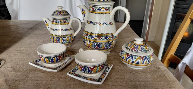 Service à Thé Vintage Véréco Années 70 – Ambré/orange Pour 6 Personnes