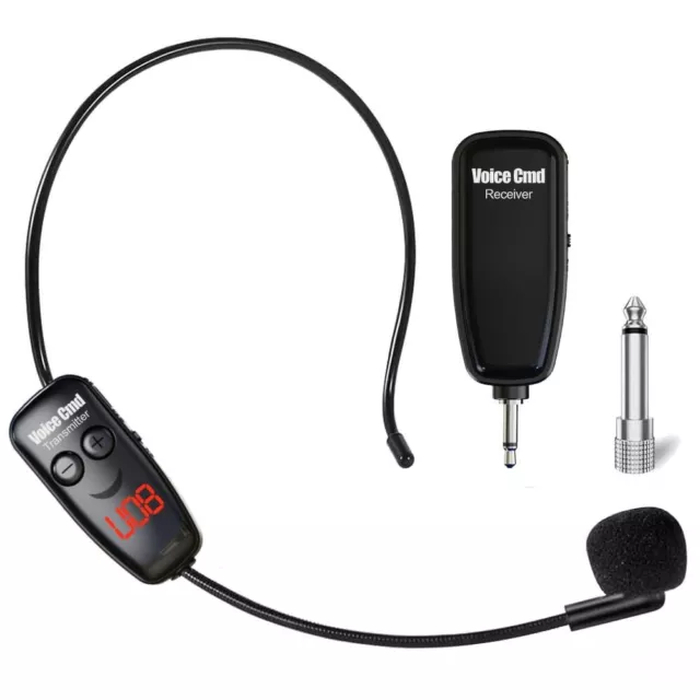 UHF Wireless Microphone Headset Mic System 165 Ft Range W/ Digital Screen Voice