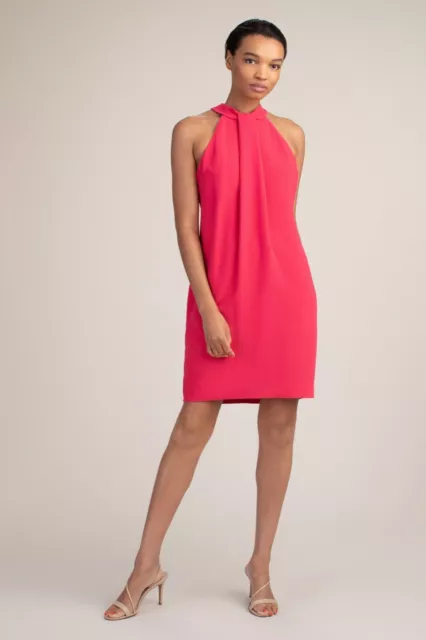 Nwt Trina Turk Grove High Neck Crepe Mini Dress In Cerise Size 4 $258