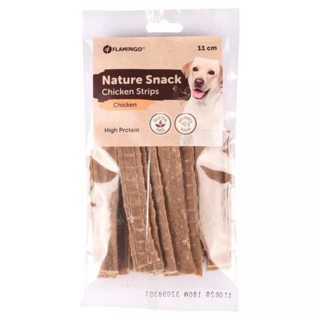 Flamingo Naturel Friandise Poulets Bandes 100 G, Friandise pour Chien, Neuf