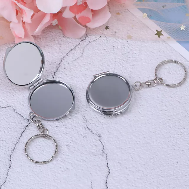 Personalised Folding Mirror Key Ring Keychain Portable Compact  Cosme_tiJ^dm JI