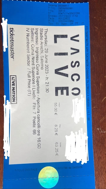 biglietto concerto Vasco Rossi