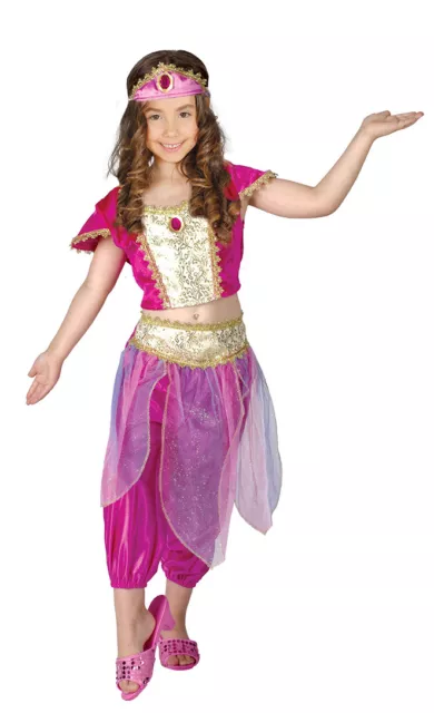 Costume fille princesse persane robe de fantaisie aladdin jasmin tenue 6-8 ans NEUF