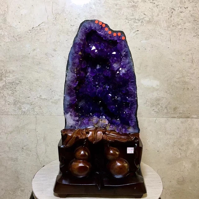 84.7LB Natural Amethyst Geode Crystal Quartz Specimen Healing+stand