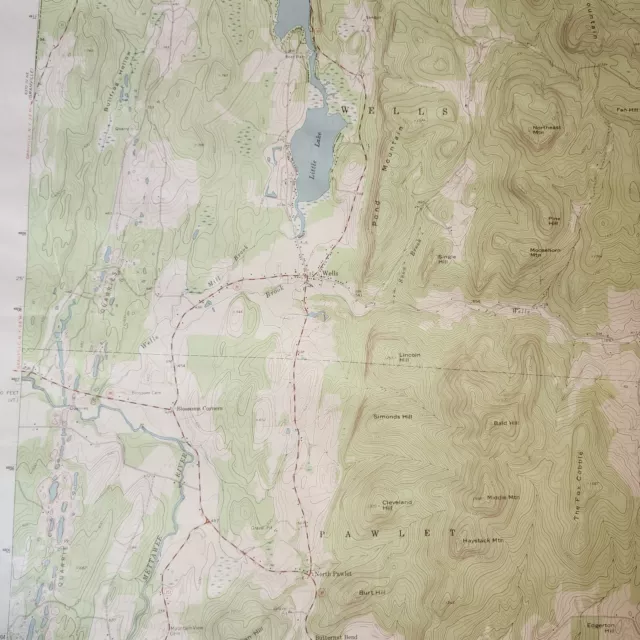 RARE Wells VT Original 1961 USGS Topographical Map GVC Ski Lodge ManCave