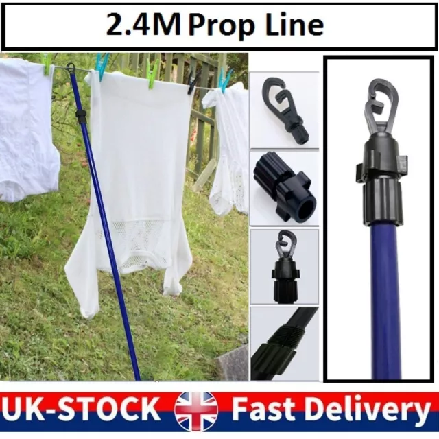 Telescopic Line Prop 2.4M Heavy Duty Support Washing Clothes Extendable Pole